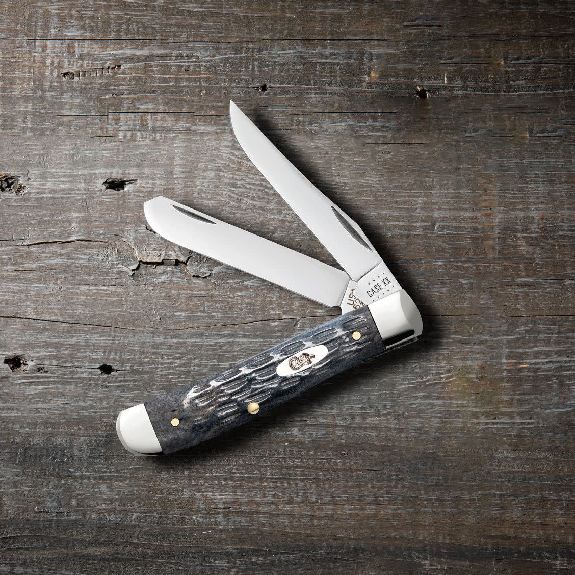 Pocket Worn® Crandall Jig Gray Bone Mini Trapper - Case Knife - 58414