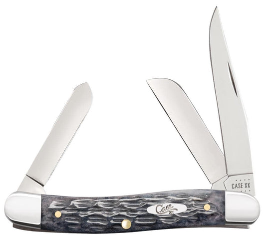 Pocket Worn® Crandall Jig Gray Bone Medium Stockman - Case Knife - 58413