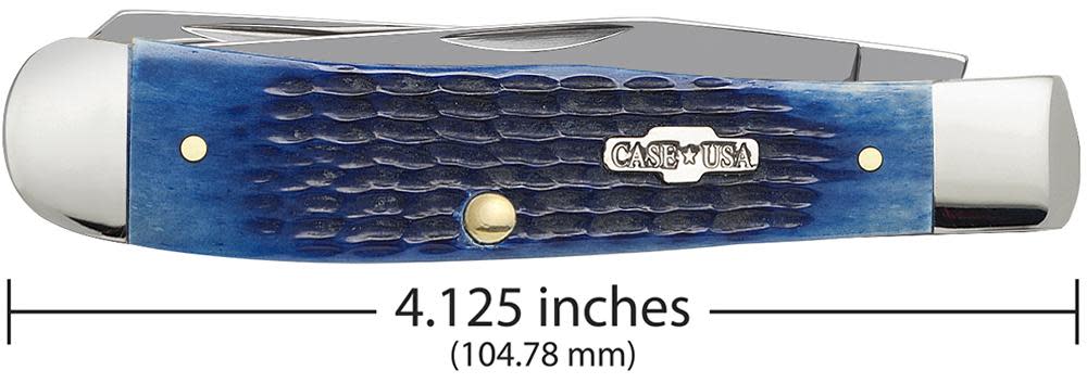 Rogers Corn Cob Jig Blue Bone Trapper - Case Knife - 02800