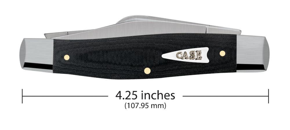 Smooth Black Micarta® Large Stockman - Case Knife - 27732