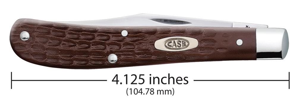 Brown Synthetic Slimline Trapper - Case Knife - 00135