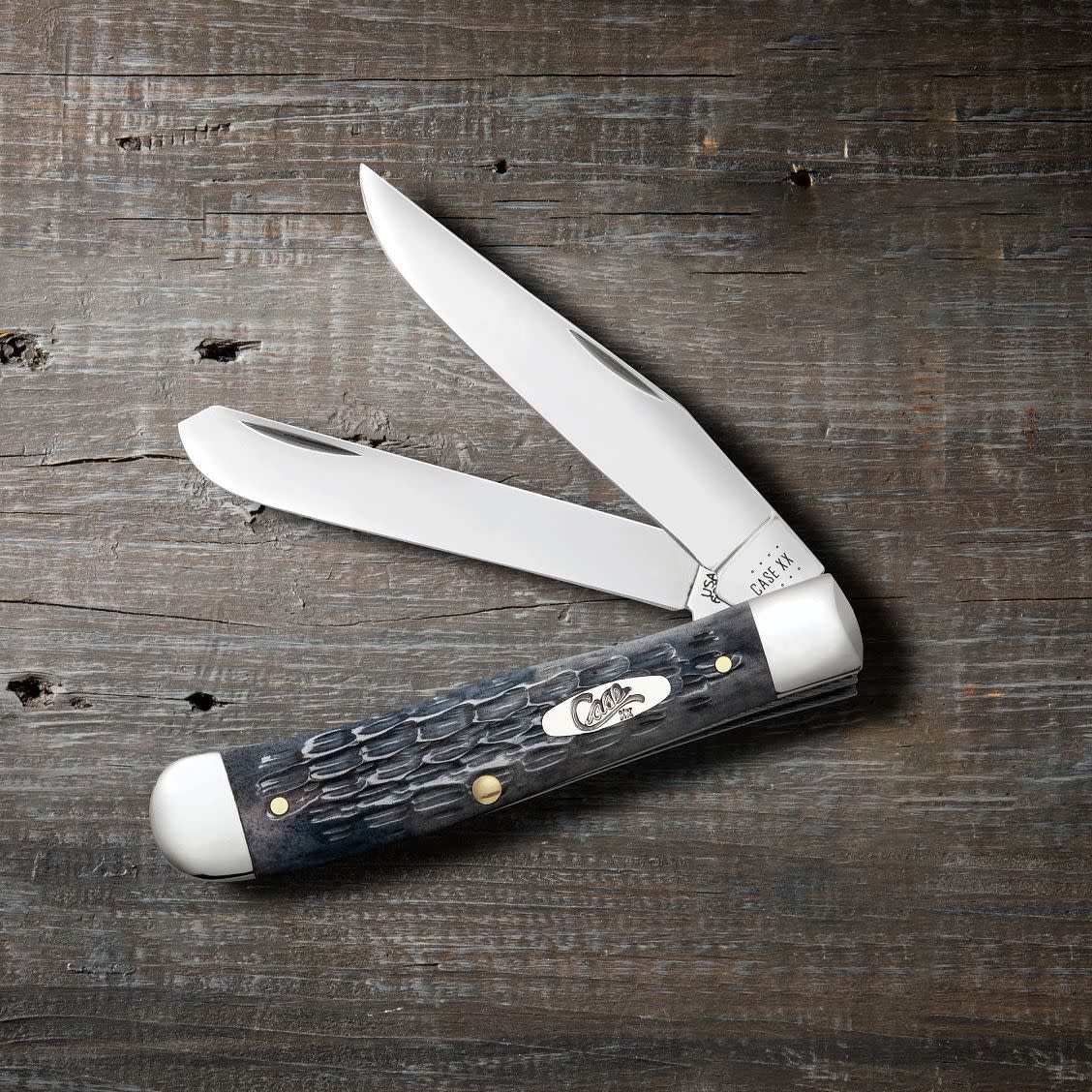 Pocket Worn® Crandall Jig Gray Bone Trapper - Case Knife - 58410