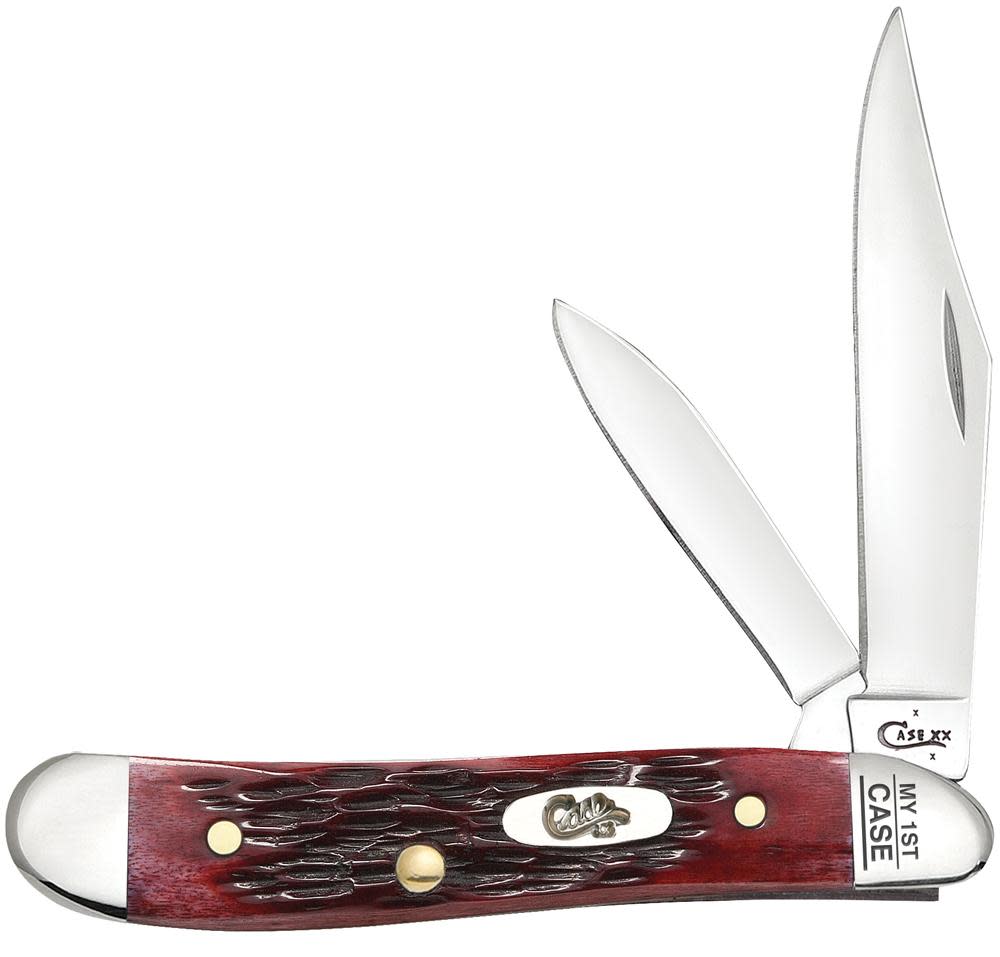 My First Case Peach Seed Jig Old Red Bone Peanut - Case Knife - 03693