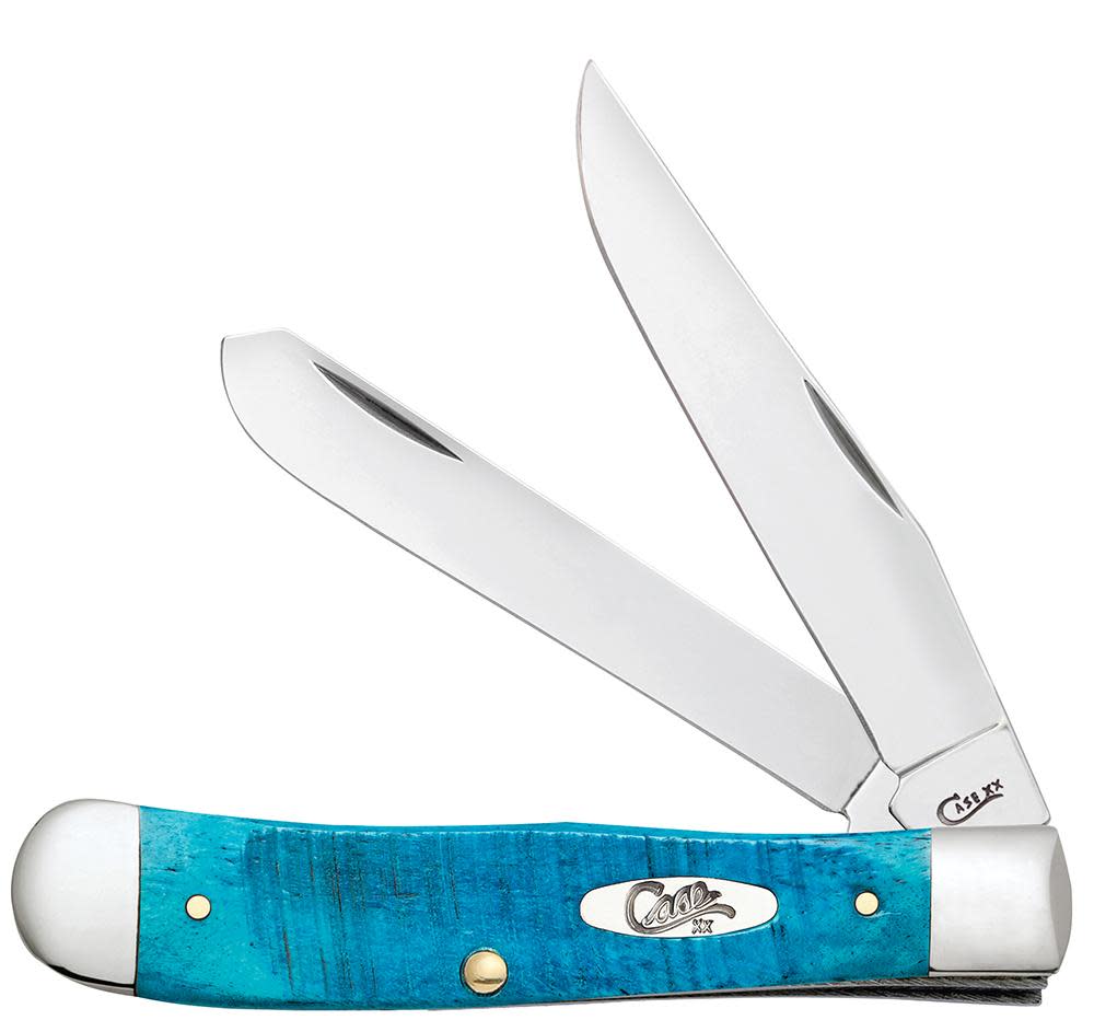 Sawcut Jig Caribbean Blue Bone Trapper - Case Knife - 25592