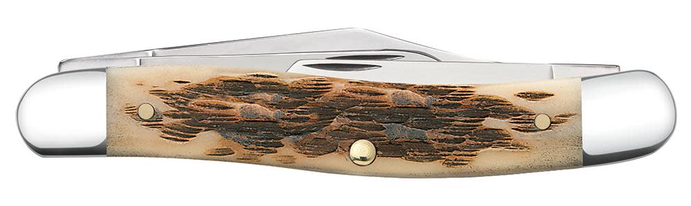 Peach Seed Jig Amber Bone Stockman - Case Knife - 00128
