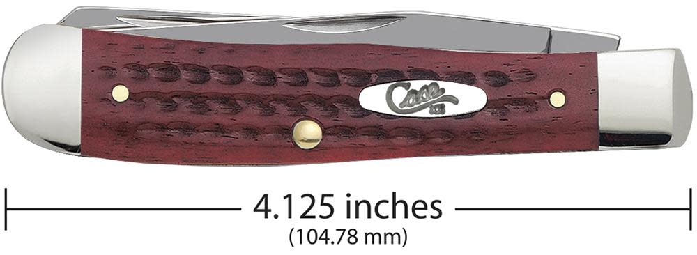 Pocket Worn® Corn Cob Jig Old Red Bone Trapper - Case Knife - 00783