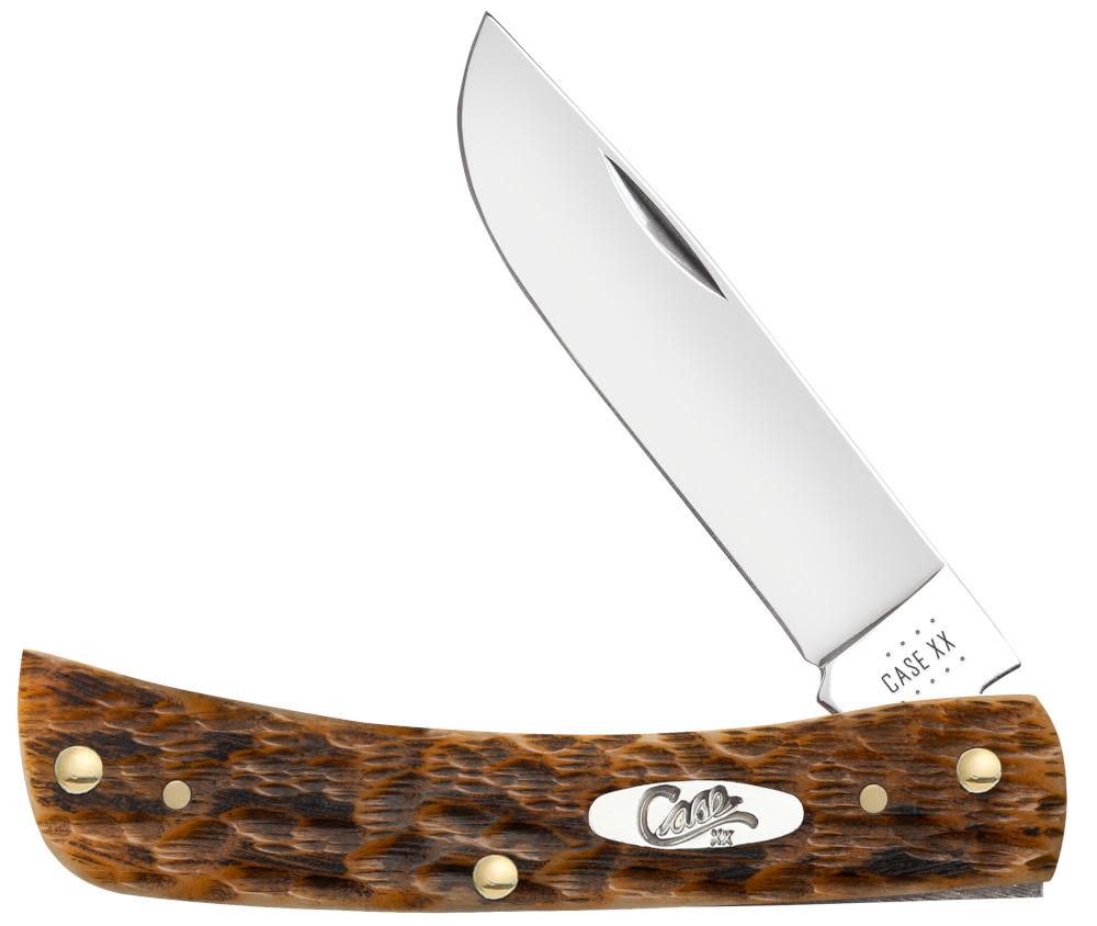 Peach Seed Jig Amber Bone CS Sod Buster Jr® - Case Knife - 30092