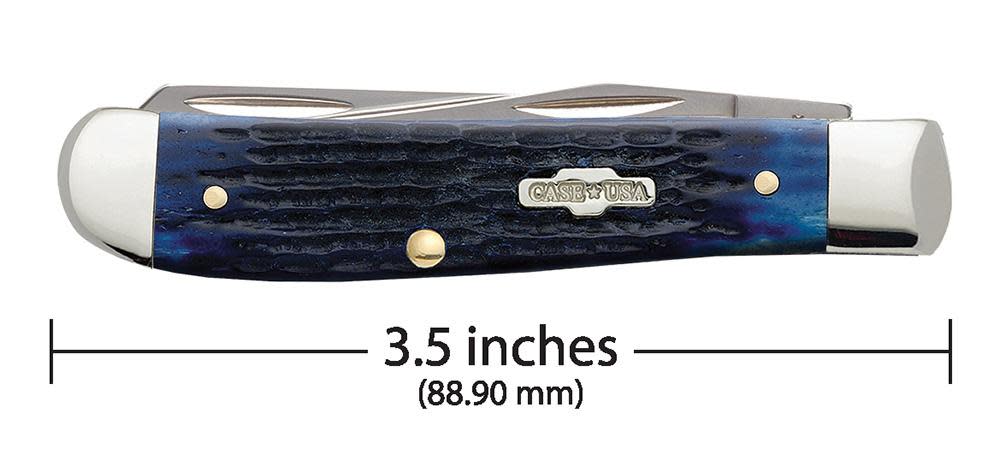Rogers Corn Cob Jig Blue Bone Mini Trapper - Case Knife - 02838
