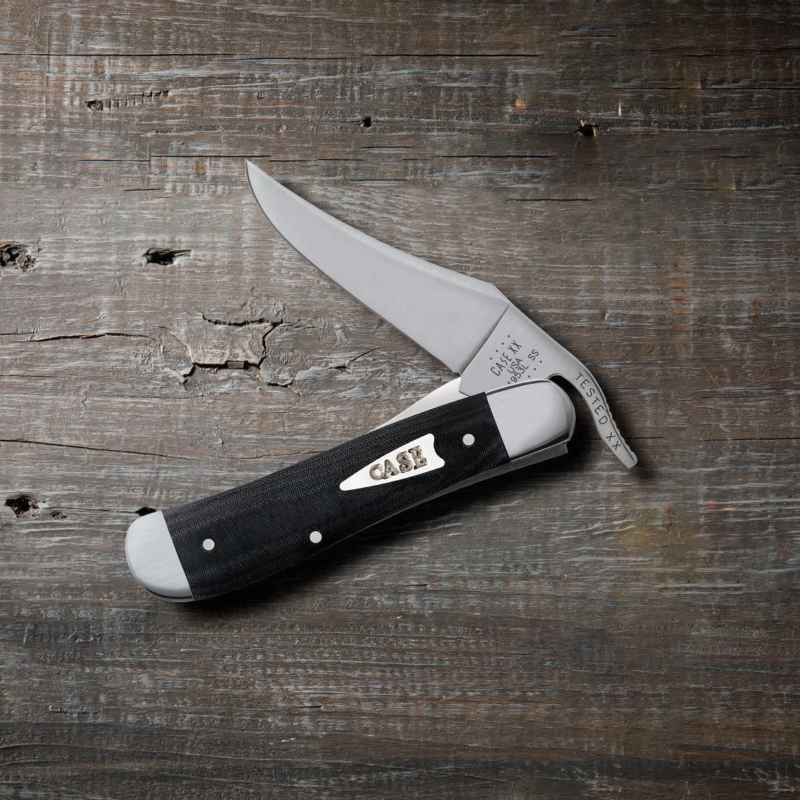 Smooth Black Micarta® RussLock® - Case Knife - 27734