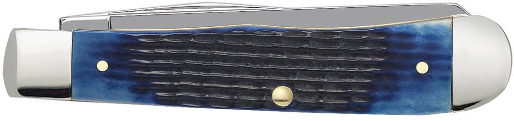 Rogers Corn Cob Jig Blue Bone Trapper - Case Knife - 02800
