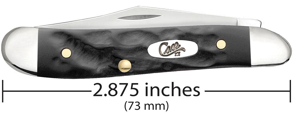 Jigged Rough Black® Synthetic Peanut - Case Knife - 18225