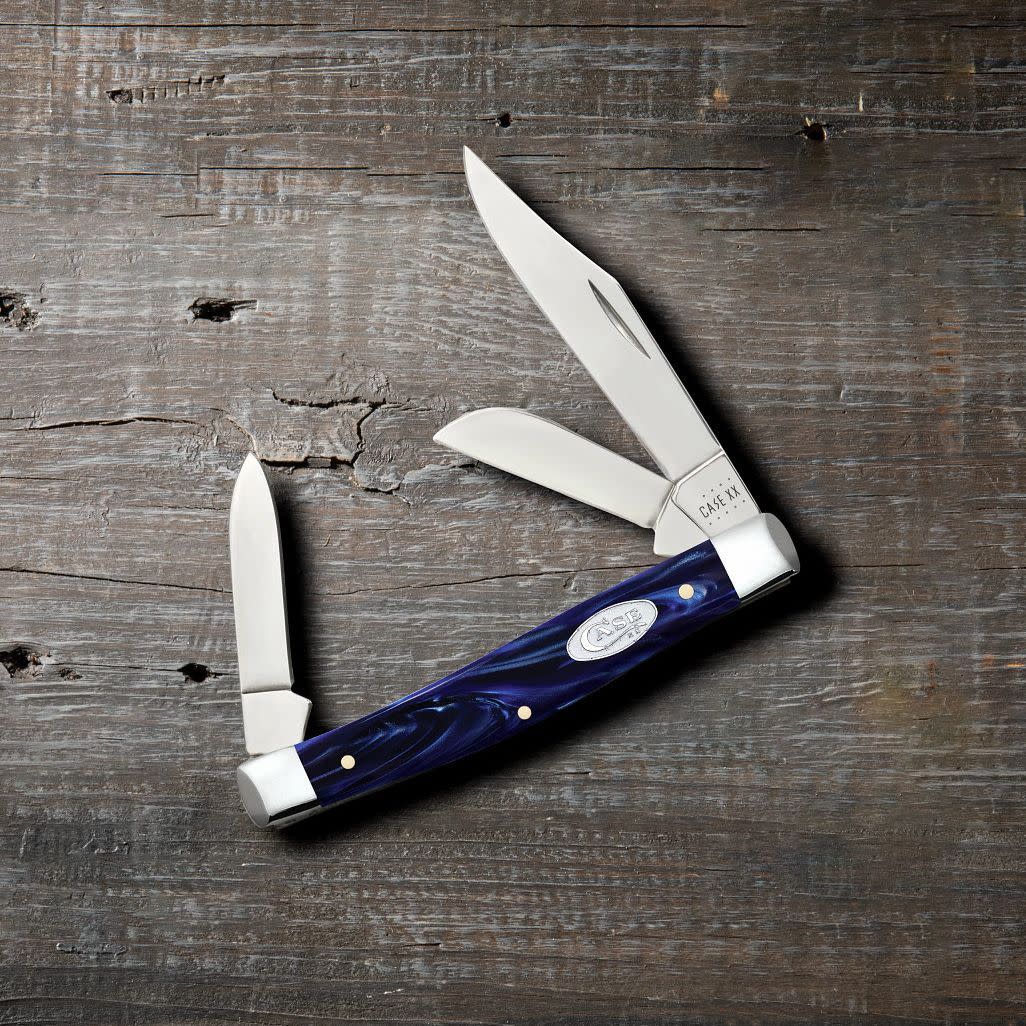 Smooth Blue Pearl Kirinite® Medium Stockman - Case Knife - 23442