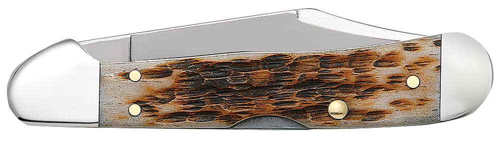 Peach Seed Jig Amber Bone Mini CopperLock® - Case Knife - 00133