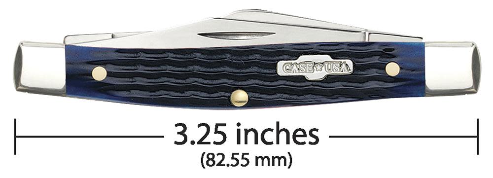 Rogers Corn Cob Jig Blue Bone Medium Stockman with Pen Blade - Case Knife - 02806