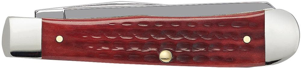 Pocket Worn® Corn Cob Jig Old Red Bone Trapper - Case Knife - 00783
