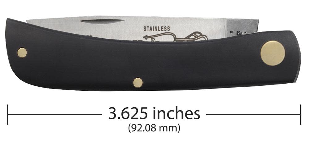 Jet-Black Synthetic Sod Buster Jr® - Case Knife - 00095