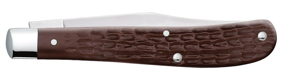Brown Synthetic Slimline Trapper - Case Knife - 00135