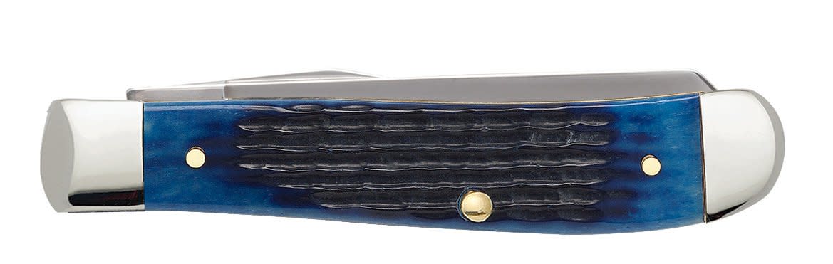 Rogers Corn Cob Jig Blue Bone Mini Trapper - Case Knife - 02838