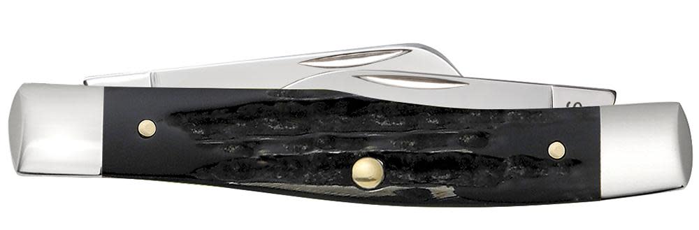 Jigged Buffalo Horn Medium Stockman with Pen Blade - Case Knife - 65012