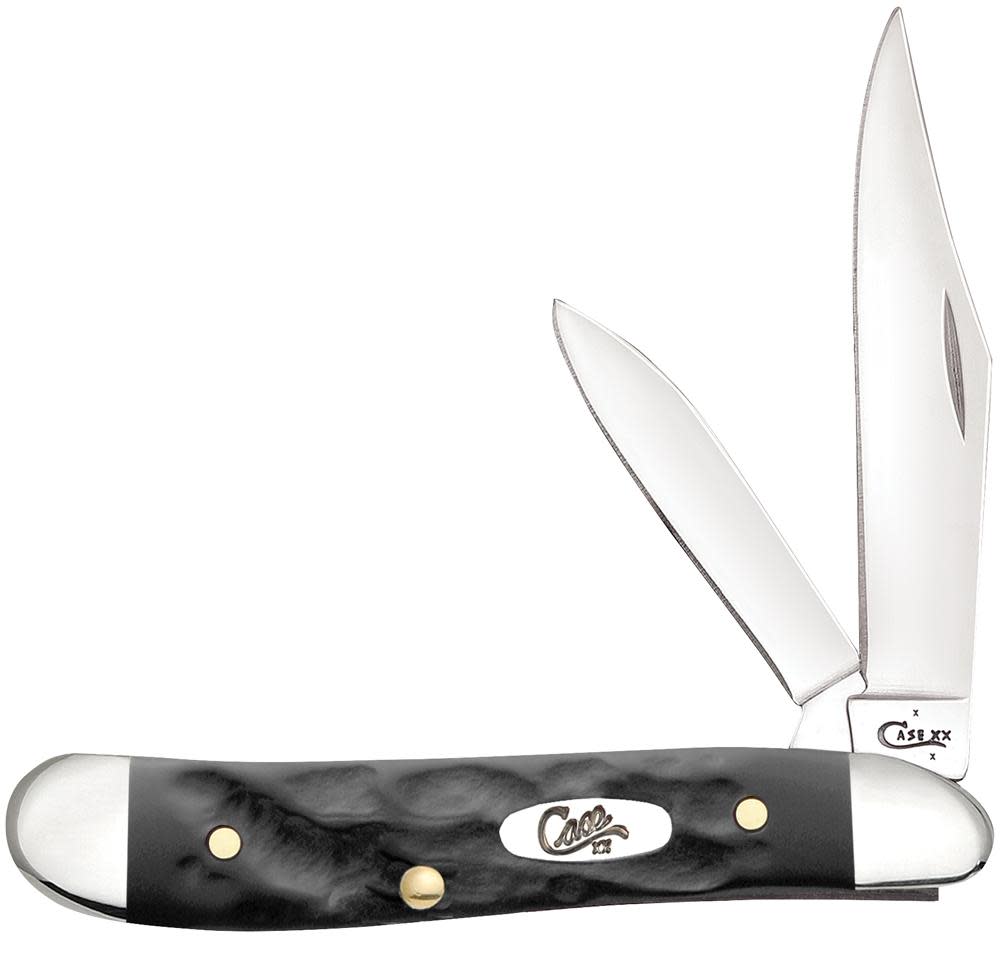 Jigged Rough Black® Synthetic Peanut - Case Knife - 18225