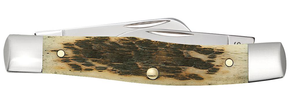 Peach Seed Jig Amber Bone CS Medium Stockman with Pen Blade - Case Knife - 00079