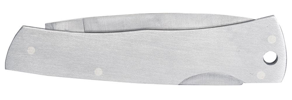 Brushed Stainless Steel Executive Lockback with Lanyard Hole - Case Knife - 00004