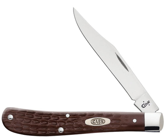 Brown Synthetic Slimline Trapper - Case Knife - 00135