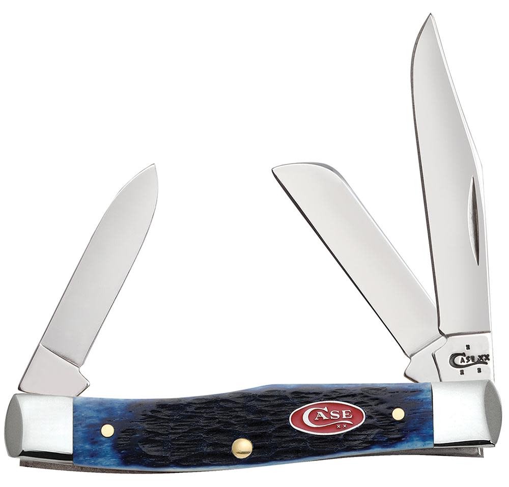 Rogers Jig Navy Blue Bone Medium Stockman - Case Knife - 07049