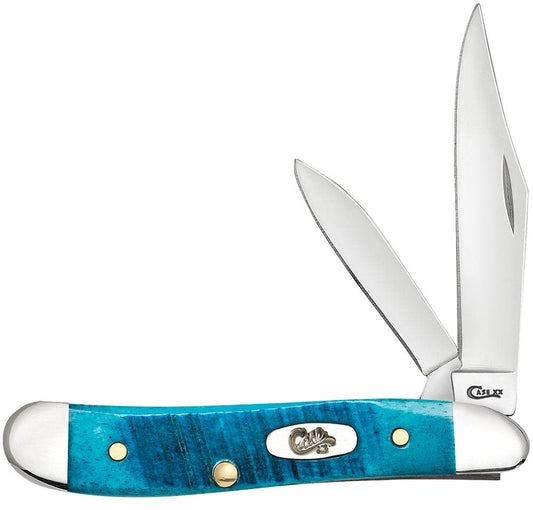 Sawcut Jig Caribbean Blue Bone Peanut - Case Knife - 25596