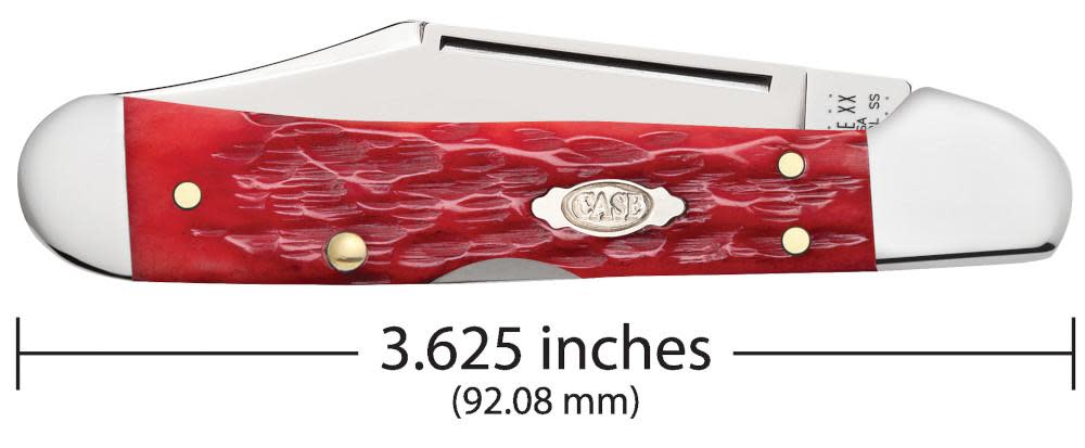 Peach Seed Jig Dark Red Bone CS Mini CopperLock® - Case Knife - 31954