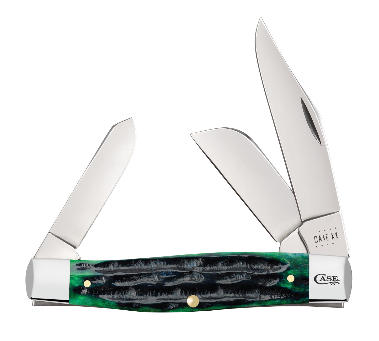 Deep Canyon Jig Hunter Green Bone Large Stockman - Case Knife - 75833