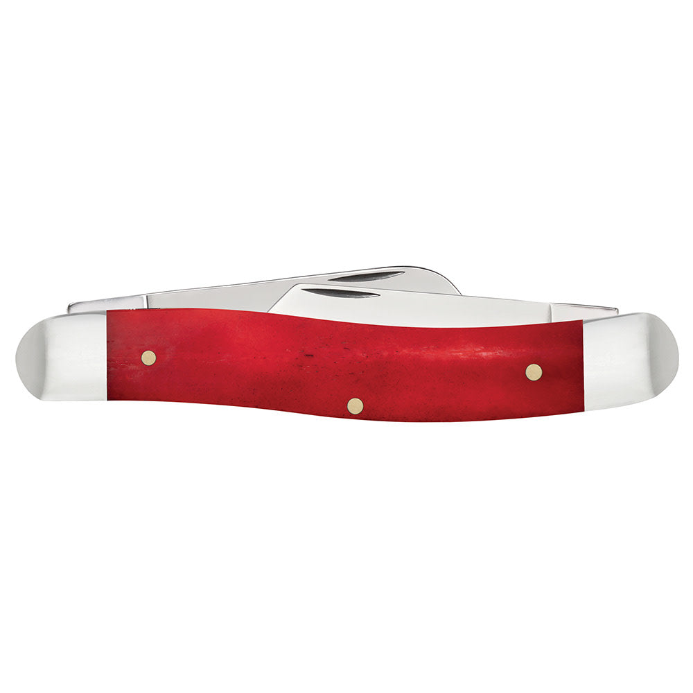 Smooth Dark Red Bone Stockman with Pinched Bolsters - Case Knife - 10764