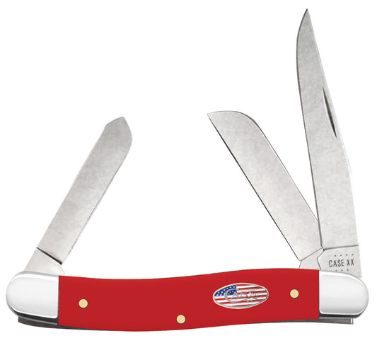 American Workman Smooth Red Synthetic CS Medium Stockman - Case Knife - 73931
