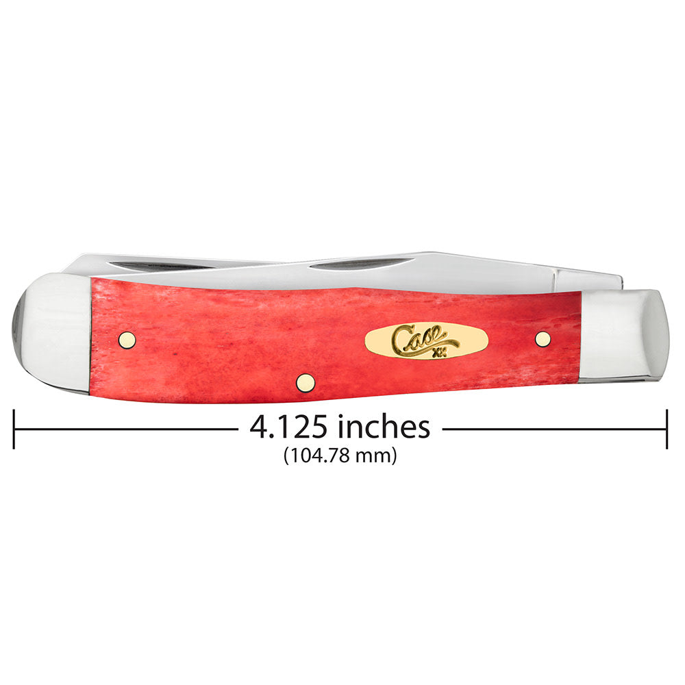 Smooth Dark Red Bone Trapper with Pinched Bolsters - Case Knife - 10760