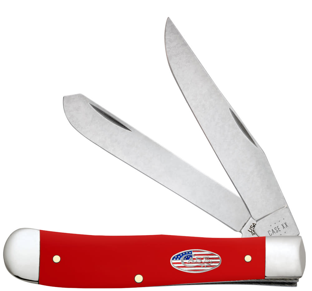 American Workman Smooth Red Synthetic CS Trapper - Case Knife - 73930