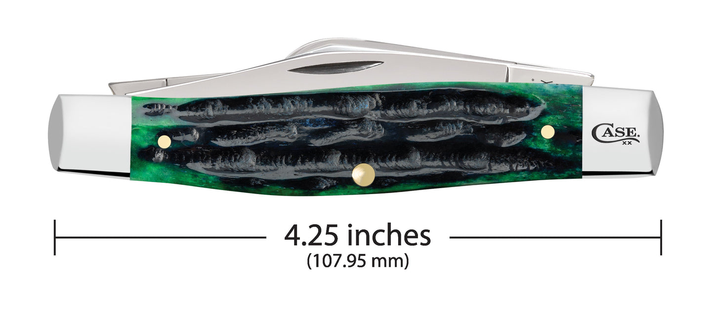 Deep Canyon Jig Hunter Green Bone Large Stockman - Case Knife - 75833
