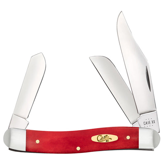 Smooth Dark Red Bone Stockman with Pinched Bolsters - Case Knife - 10764