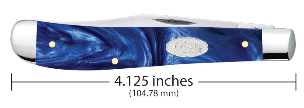 Smooth Blue Pearl Kirinite® Slimline Trapper - Case Knife - 23445