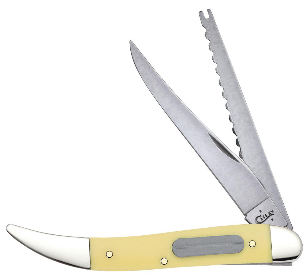 Yellow Synthetic Fishing Knife - Case Knife - 00120