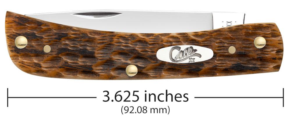 Peach Seed Jig Amber Bone CS Sod Buster Jr® - Case Knife - 30092