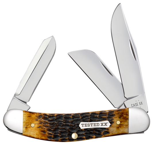 Bose Burnt Amber Bone Rogers Jig Sowbelly - Case Knife - 51393