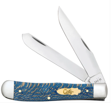 Blue Sycamore Wood Smooth Trapper- Case Knife - 63730