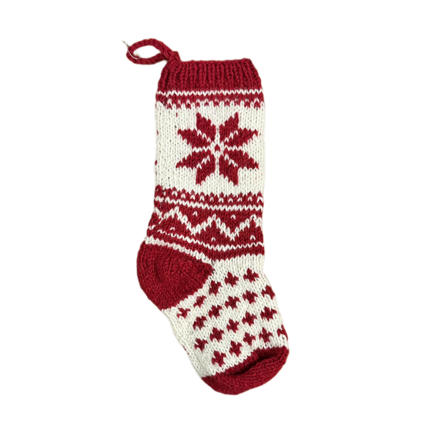 Red & White Scandi Wool Stockings