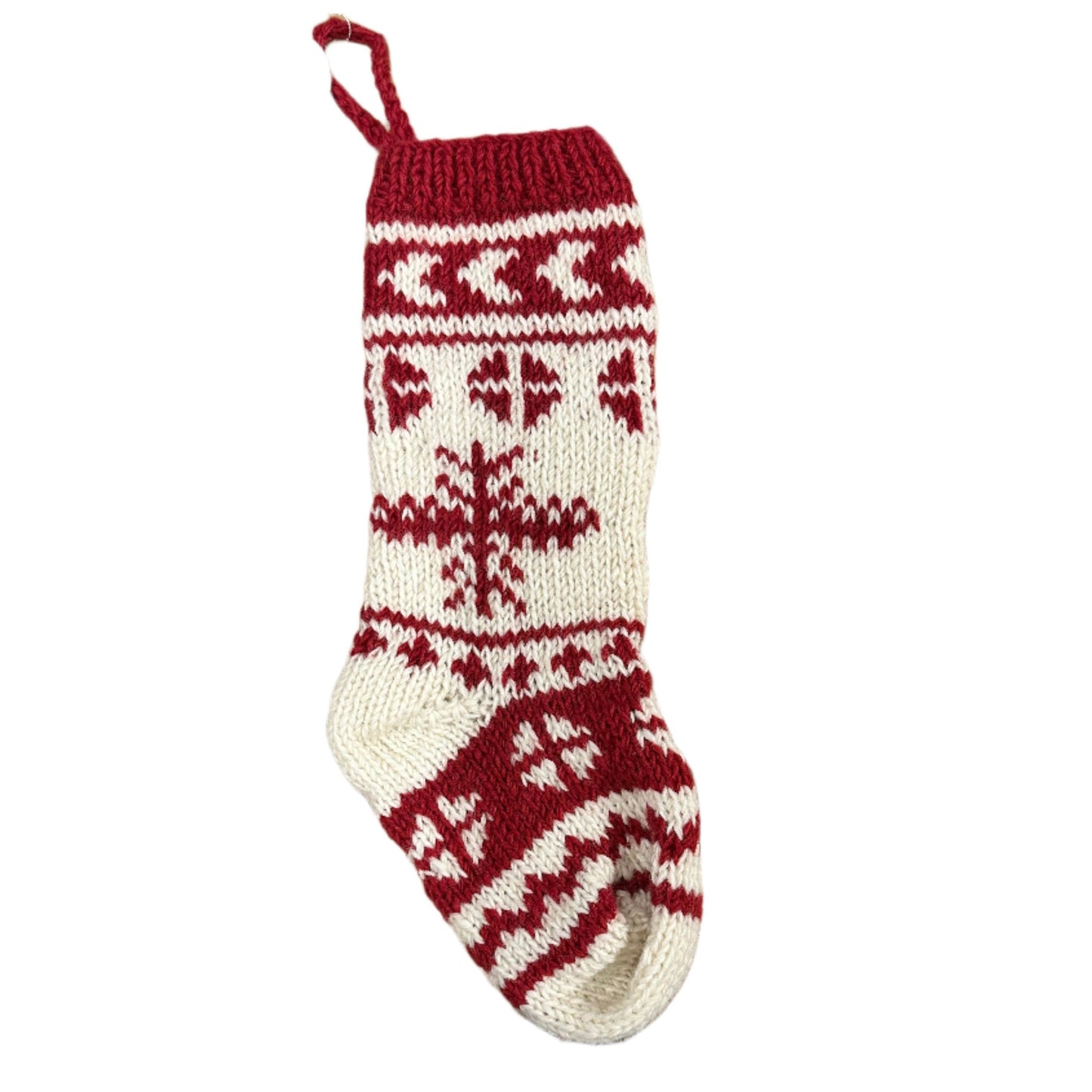 Red & White Scandi Wool Stockings