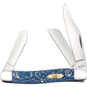 Blue Sycamore Wood Smooth Stockman - Case Knife - 63732