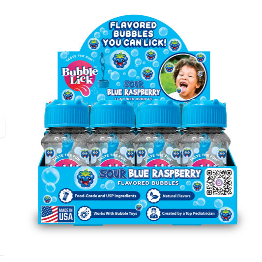 BubbleLick Sour Blue Raspberry Flavored Bubbles You Can Lick