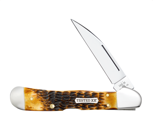 Burnt Amber Bone Rogers Jig CopperLock - Case Knife - 51392