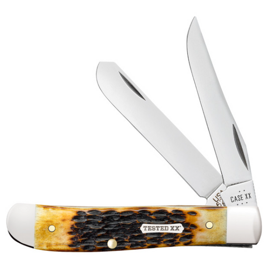 Burnt Amber Bone Rogers Jig Mini Trapper - Case Knife - 51391