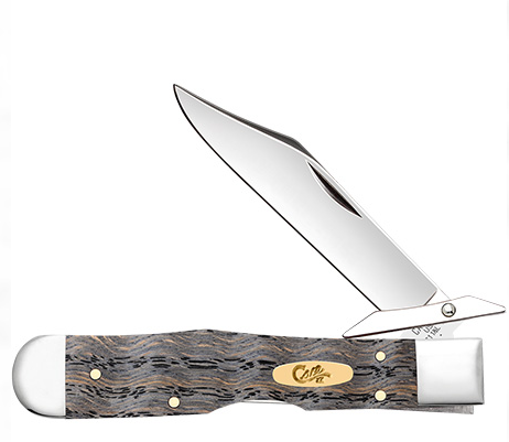 Black Curly Oak Wood Smooth Cheetah Cub - Case Knife - 14013