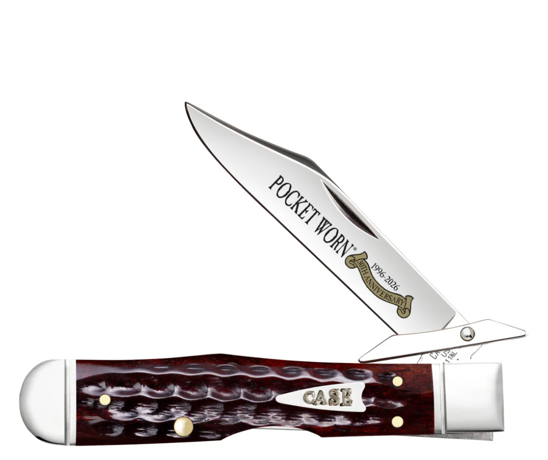 Pocket Worn Mahogany Bone Corn Cob Jig Cheetah Cub - Case Knife - 55236